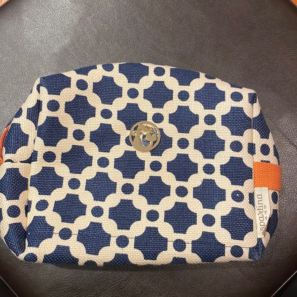 Spartina 449 cosmetic bag in May River linen print